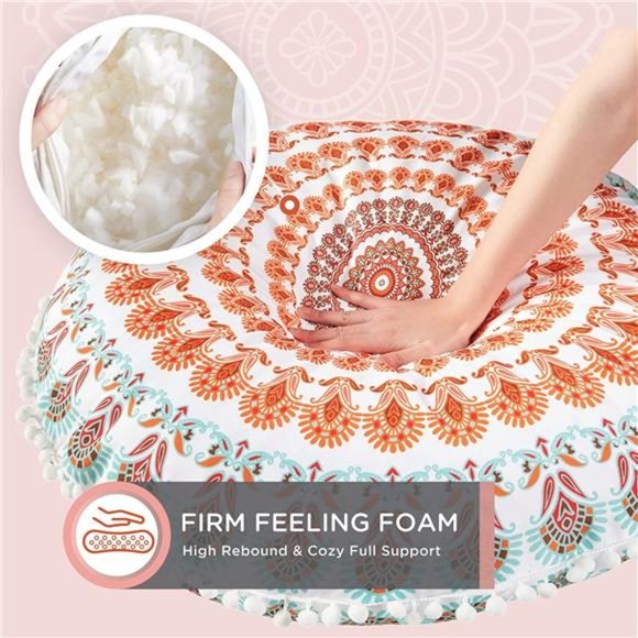 32 Inch Round Floor Pillow, Large Meditation Pouf Cushion , Memory Foam Stuffer - Picture 2 of 7